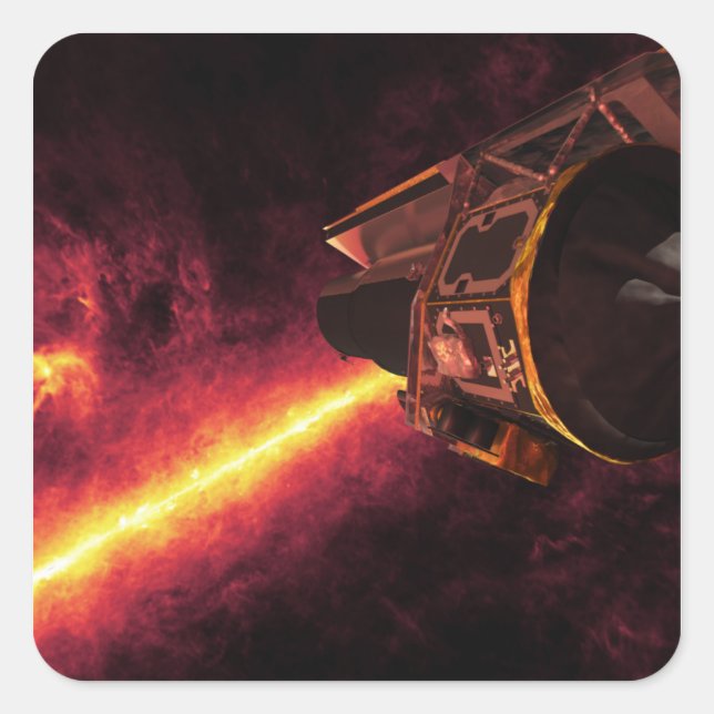 Pegatina Cuadrada Espitzer visto contra el cielo infrarrojo (Anverso)