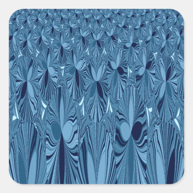 Pegatina Cuadrada Esplendor celeste: diseño de Rosa azul irlandés (Anverso)