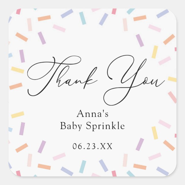 Pegatina Cuadrada Espolvorear el bebé (Anverso)