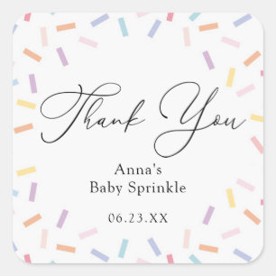 Pegatina Cuadrada Espolvorear el bebé