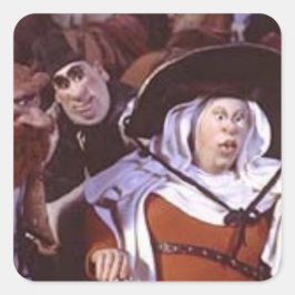 Pegatina Cuadrada Esposa de Bath de Canterbury Tales - Chaucer