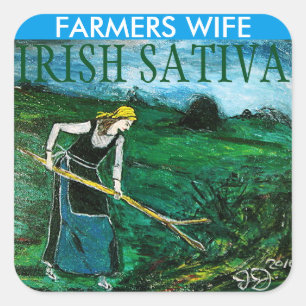 PEGATINA CUADRADA ESPOSA DE GRANJERO SATIVA IRLANDESA