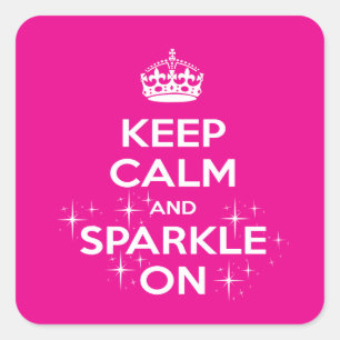 Pegatina Cuadrada Espuma rosa en princesa/reina