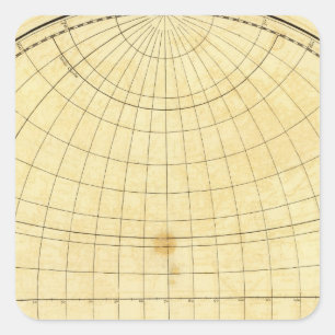 Pegatina Cuadrada Esquema del hemisferio oriental