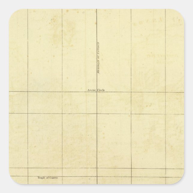 Pegatina Cuadrada Esquema del mapa mundial (Anverso)