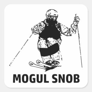 Pegatina Cuadrada Esquiador de Mogul