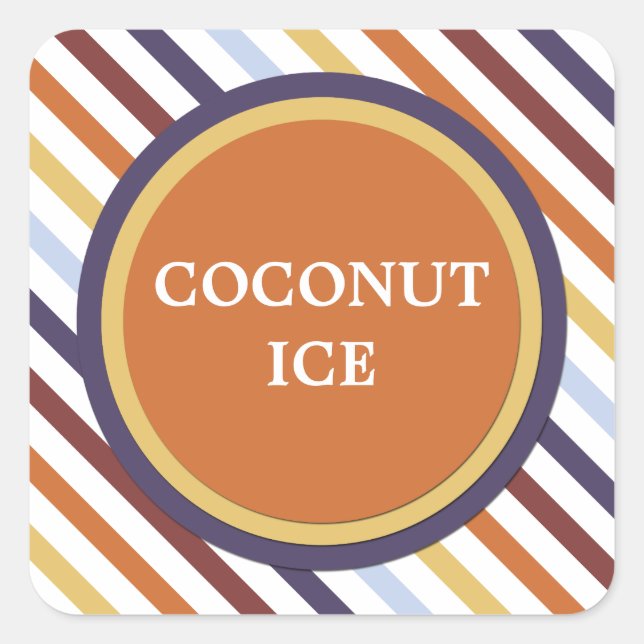 Pegatina Cuadrada Esquina de caramelos de rayas modernas (Anverso)