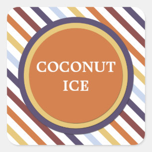 Pegatina Cuadrada Esquina de caramelos de rayas modernas