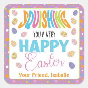 Pegatina Cuadrada Esquivándote una Pascua Feliz
