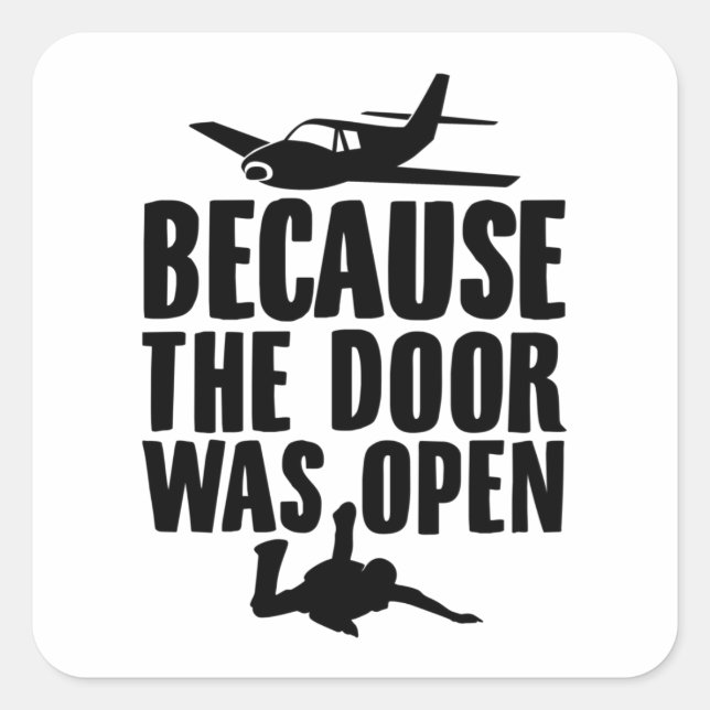 Pegatina Cuadrada Esquivar| Regalos de paracaidismo Skydiver (Anverso)