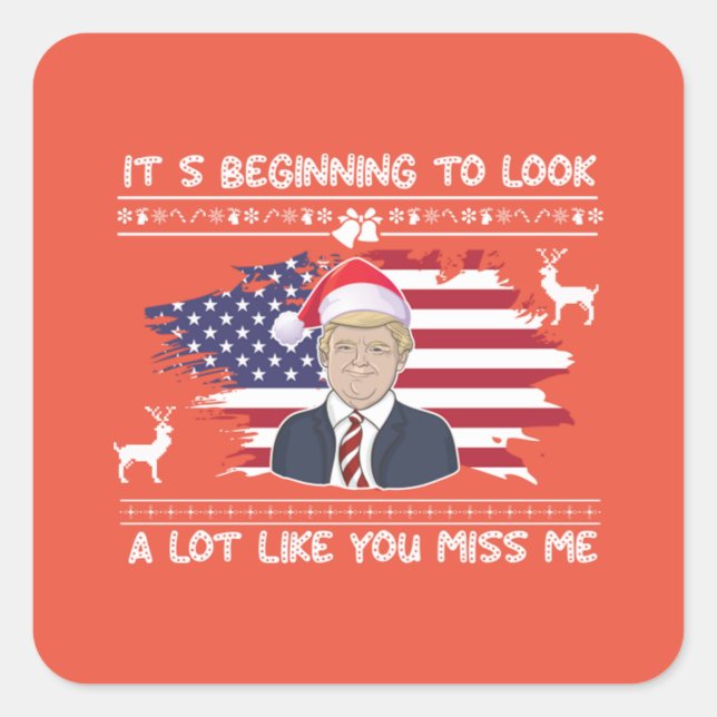 Pegatina Cuadrada Está empezando a parecer que me extraño. (Anverso)