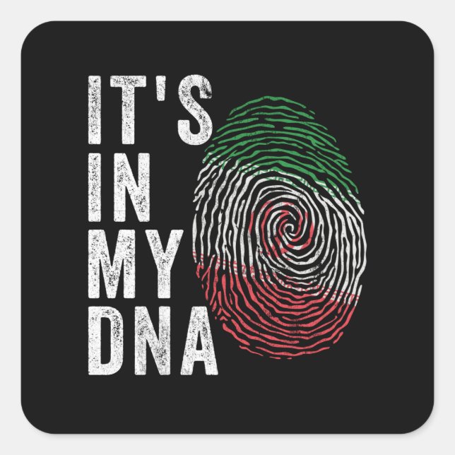 Pegatina Cuadrada Está en mi ADN - Bandera de Irán (Anverso)