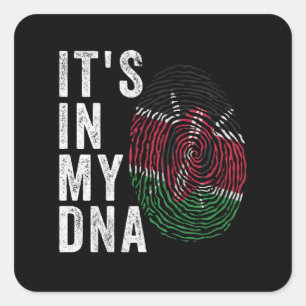 Pegatina Cuadrada Está en mi ADN - Bandera de Kenia