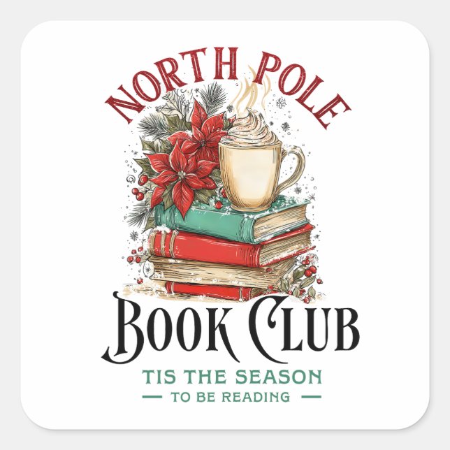 Pegatina Cuadrada 'Esta es la estación para leer (Anverso)