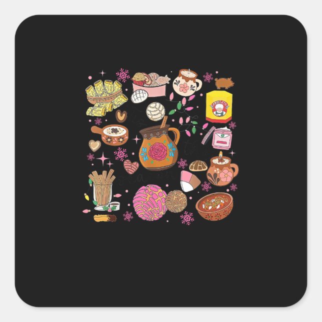 Pegatina Cuadrada Esta es la temporada del árbol mexicano de Navidad (Anverso)