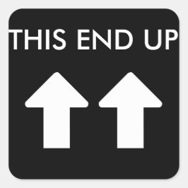 Pegatina Cuadrada Esta flecha blanca termina hacia arriba