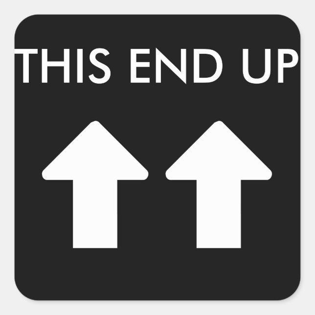 Pegatina Cuadrada Esta flecha blanca termina hacia arriba (Anverso)
