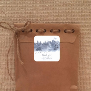 Pegatina Cuadrada Está frío fuera del pájaro del invierno de los bos