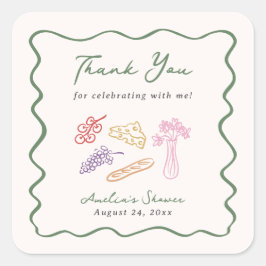 Pegatina Cuadrada Está fuera del mercado negrita y mano caprichosa