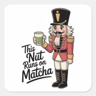 Pegatina Cuadrada Esta nuez funciona con cascanueces de matcha Navid