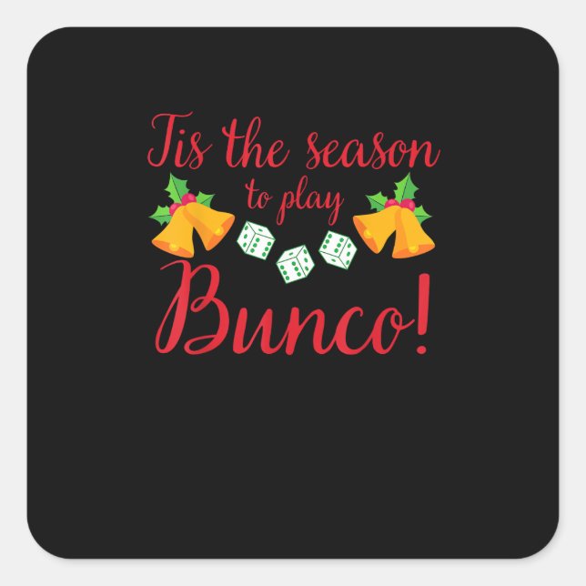 Pegatina Cuadrada Esta Temporada De Jugar A Los Navidades De Bunco D (Anverso)