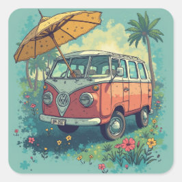 Pegatina Cuadrada Estábamos de descanso