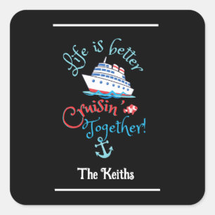 Pegatina Cuadrada Establecer el crucero