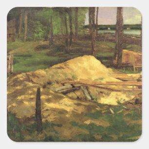 Pegatina Cuadrada Estaca de serrín, 1876