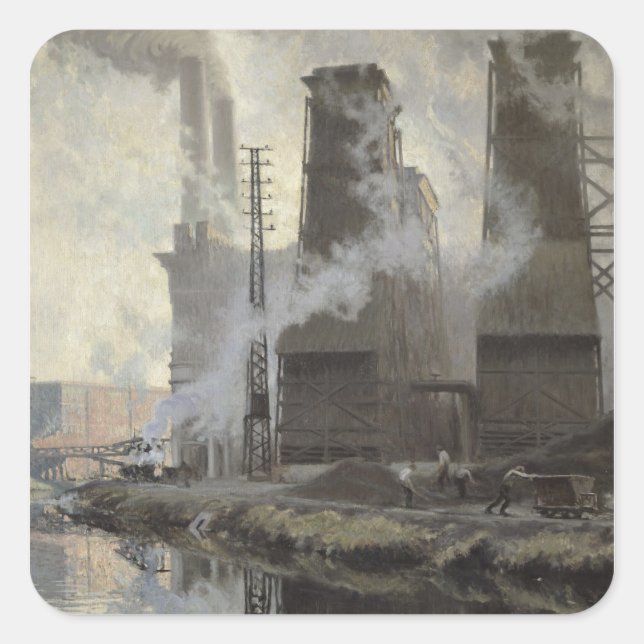 Pegatina Cuadrada Estación de energía de Croix-Wasquehal (Anverso)