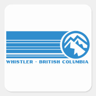 Pegatina Cuadrada Estación de esquí Whistler, Columbia Británica