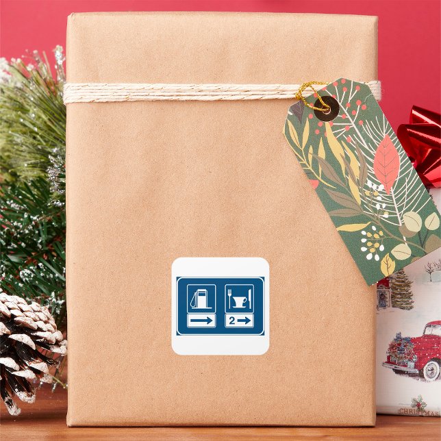 Pegatina Cuadrada Estación De Gas Y Rótulo Diner Road (Subido por el creador)