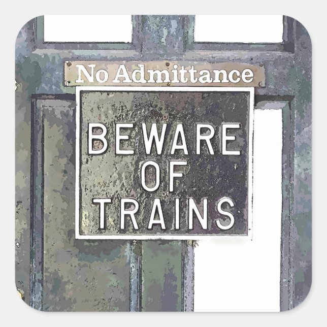 PEGATINA CUADRADA ESTACIÓN DE TREN (Anverso)