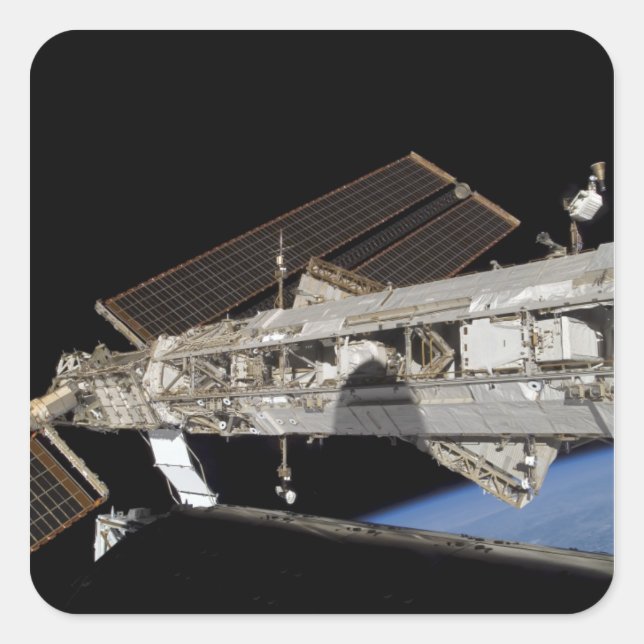 Pegatina Cuadrada Estación Espacial Internacional 23 (Anverso)