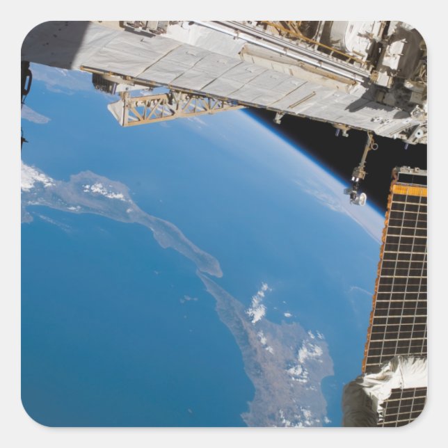 Pegatina Cuadrada Estación Espacial Internacional 27 (Anverso)
