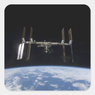 Pegatina Cuadrada Estación espacial internacional 9