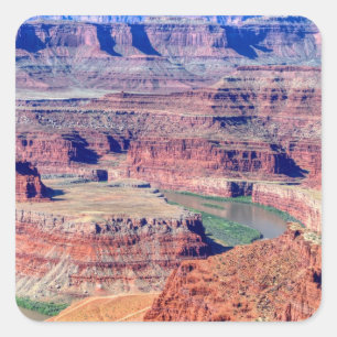 Pegatina Cuadrada Estacionamiento hípico muerto Moab Utah