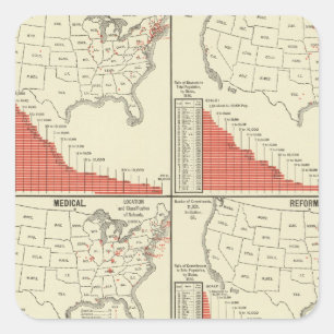Pegatina Cuadrada Estadísticas de las escuelas especiales
