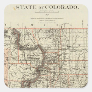 Pegatina Cuadrada Estado de Colorado
