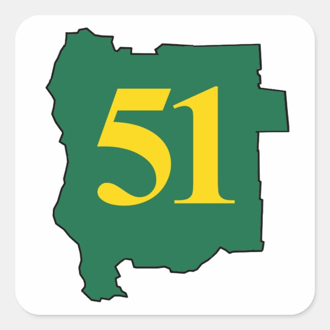 Pegatina Cuadrada Estado de Jefferon 51 (Anverso)