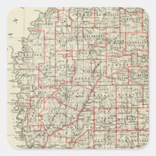 Pegatina Cuadrada Estado de Misisipi