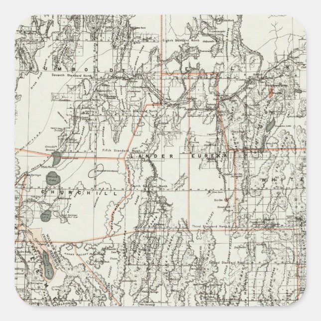 Pegatina Cuadrada Estado De Nevada (Anverso)