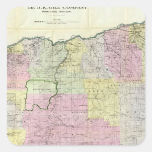 Pegatina Cuadrada Estado de Oregón