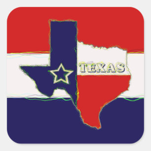 PEGATINA CUADRADA ESTADO DE TEXAS