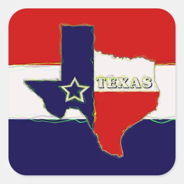 PEGATINA CUADRADA ESTADO DE TEXAS (Anverso)