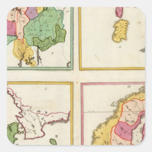 Pegatina Cuadrada Estados bálticos