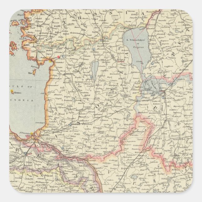 Pegatina Cuadrada Estados bálticos (Anverso)