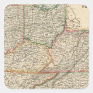 Pegatina Cuadrada Estados de Delaware y de Maryland