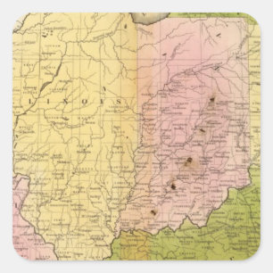 Pegatina Cuadrada Estados de Occidente