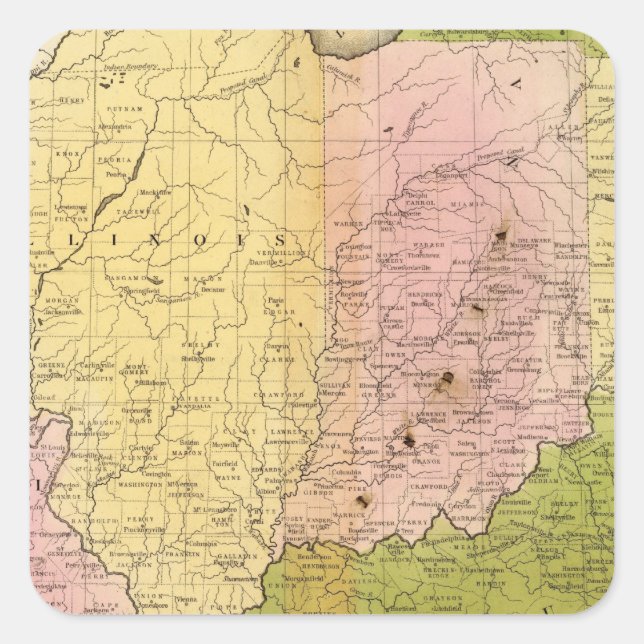 Pegatina Cuadrada Estados de Occidente (Anverso)