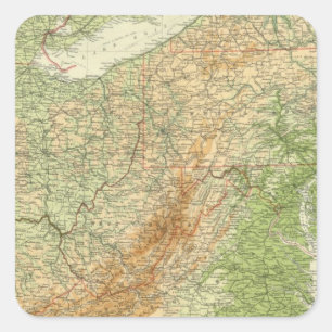 Pegatina Cuadrada Estados del noreste